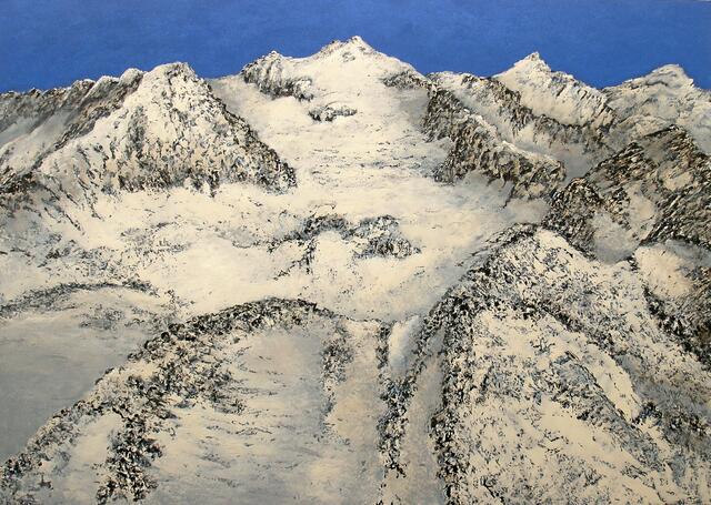 Aus der Ausstellung Horizonte: Berge. Acryl auf Leinwand.
