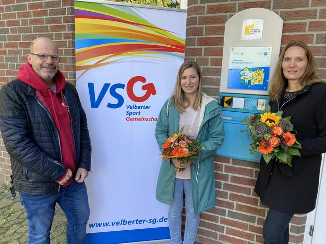 v.l.: Axel Spitzer (Velberter SG), Iris Schubert (KSB Mettmann), Hella Silva-Brandts (Kolping Kindertagesstätte)