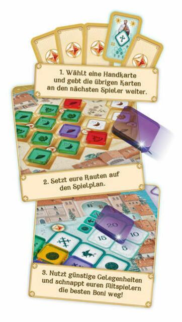 Der Spielablauf ist leicht zu erlernen und beinhaltet doch viele strategische Möglichkeiten. Foto: Schmidt Spiele