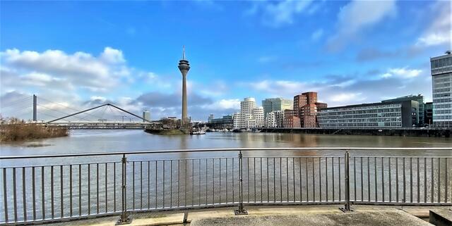 Blick von der Living Bridge, rechts die Gehry-Family | Foto: © Margot Klütsch