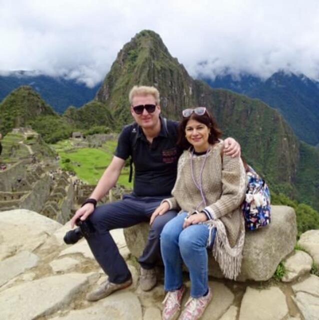 Denise und Ehemann Dirk in der Ruinenstadt Machu Picchu in Peru. Foto: privat
