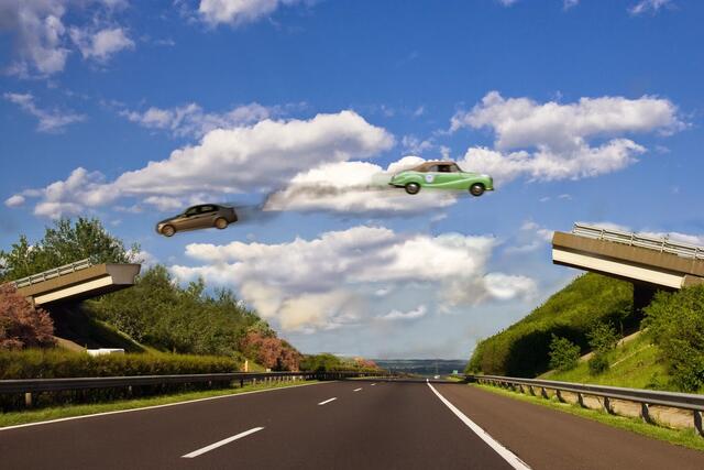 Satire über eine marode Autobahnbrücke