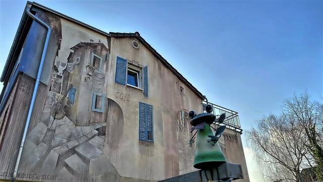 Alex Heidebrecht: Wandmalerei, Alt-Heerdt. | Foto: © Margot Klütsch