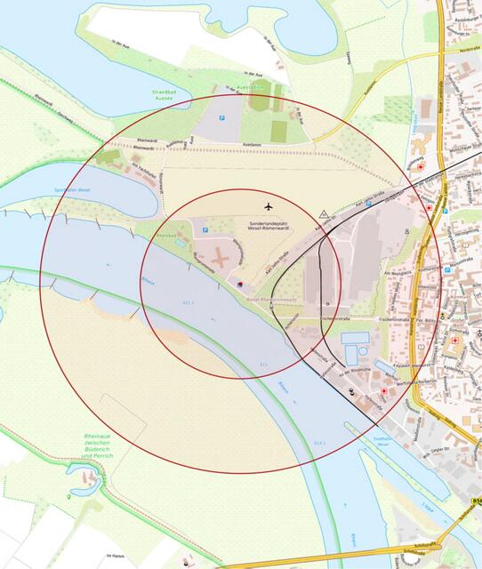 Dieser Bereich ist von der Entschärfung betroffen. Foto: Stadt Wesel