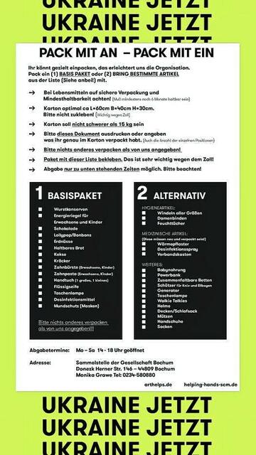 Wer helfen will, sollte sich an dieser Packliste für Pakete orientieren.