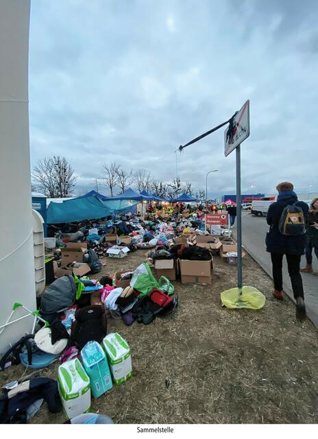 Sammelstelle für Hilfsgüter, die in die Ukraine gebracht werden. | Foto: Brinkmann