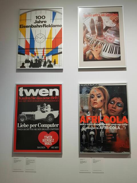 Die legendäre Afri-Cola-Werbung von Charles Wilp ist eine Plakat-Ikone ihrer Zeit. "We Want You! - Von den Anfängen des Plakats bis heute", Blick in die Ausstellung im Museum Folkwang