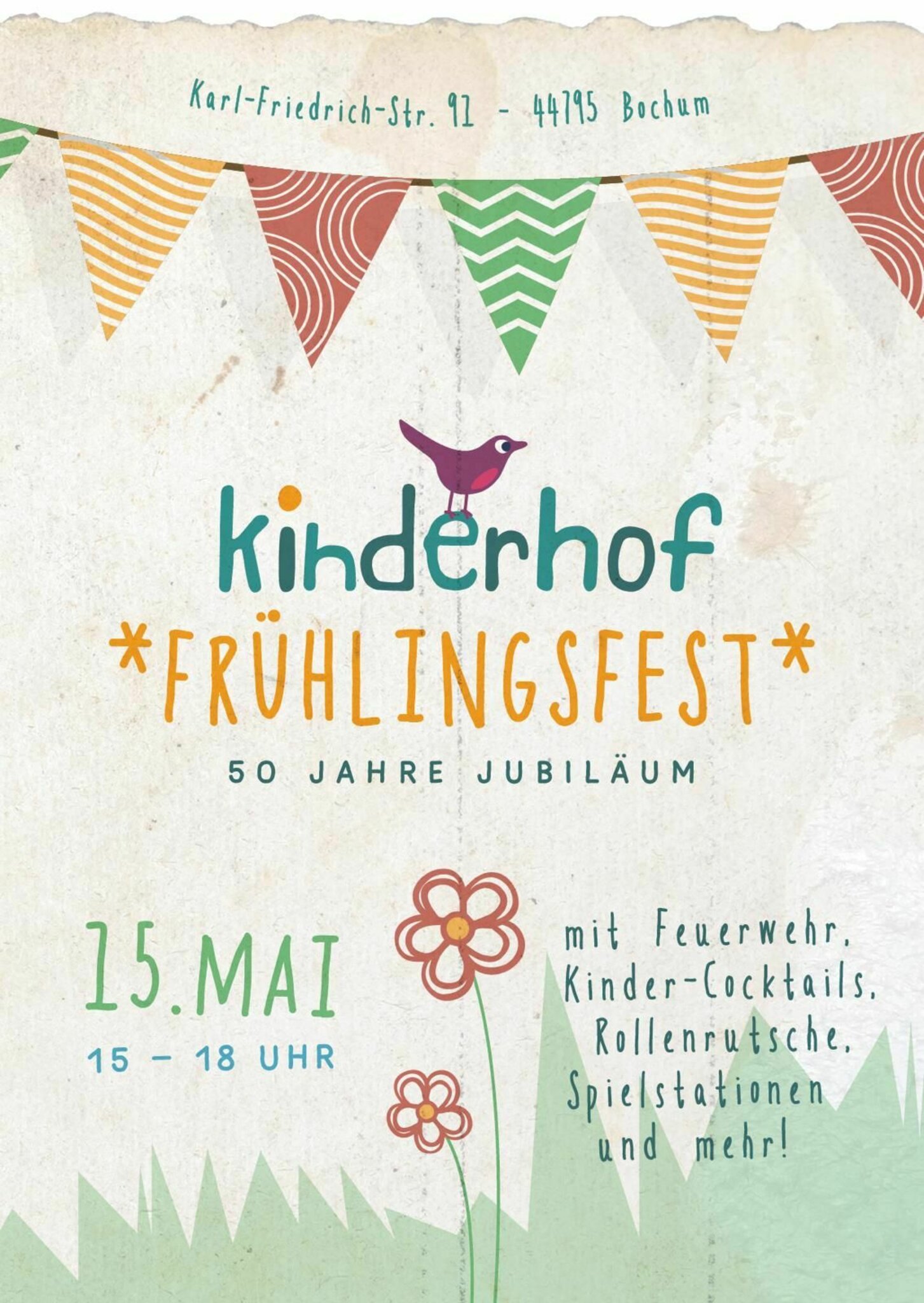 Kinderhof Bochum feiert 50jähriges Bestehen Frühlingsfest am 15. Mai