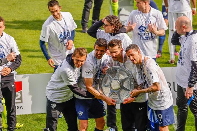 Höhepunkt für Tesche beim VfL: Meisterschaft in der Zweiten Liga samt Aufstieg in die Bundesliga im vergangenen Sommer.