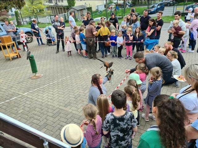 Das große Highlight im Familienzentrum Stübs waren die "skyhunters in nature" . Foto: privat