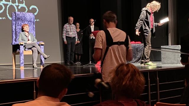 Kathrin Heinrichs bei der Preisverleihung "Criminale" in Iserlohn. Foto: privat
