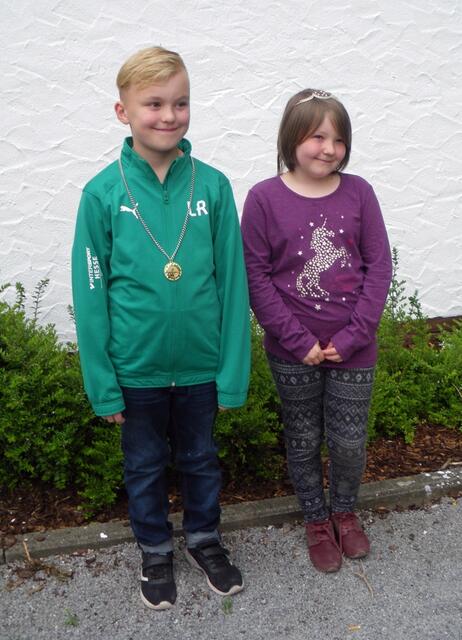 Kinderkönigspaar 2019/20 (noch amtierend): Cara Preuß und Louis Rombaut. | Foto: Hans-J. Mertens