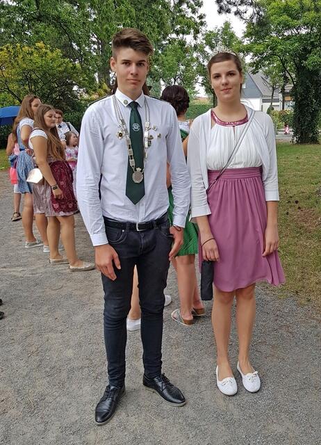 Jungschützenkönigspaar 2019/20 (noch amtierend): Malte Plorin und Laura Müller. | Foto: Hans-J. Mertens