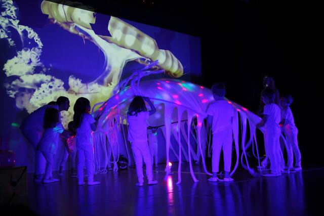 Die Licht-Performance der Quallen zog die Blicke der Zuschauer auf sich. | Foto: Junior Welt