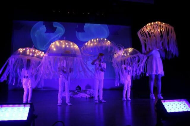 Die Licht-Performance der Quallen zog die Blicke der Zuschauer auf sich. | Foto: Junior Welt