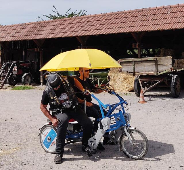 Trotz des offenkundig großen Interesses wurden die städtischen Inklusionsräder nicht gegen Harleys getauscht und können weiterhin gemietet werden. Foto: Charlotte Benner
