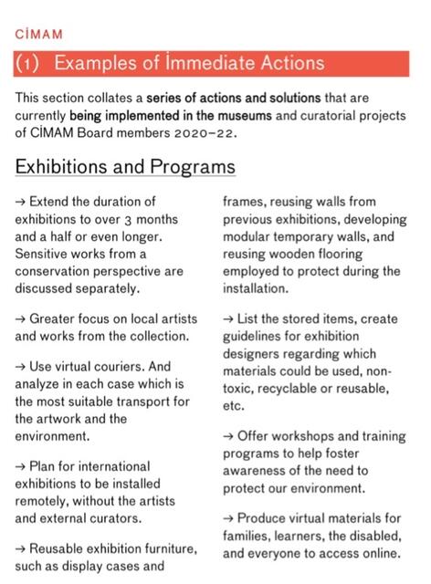 CIMAM -International Commitee of Museums and Collections of Modern Art  - Sofortmaßnahmen-Katalog | Foto: CIMAM / MMKM