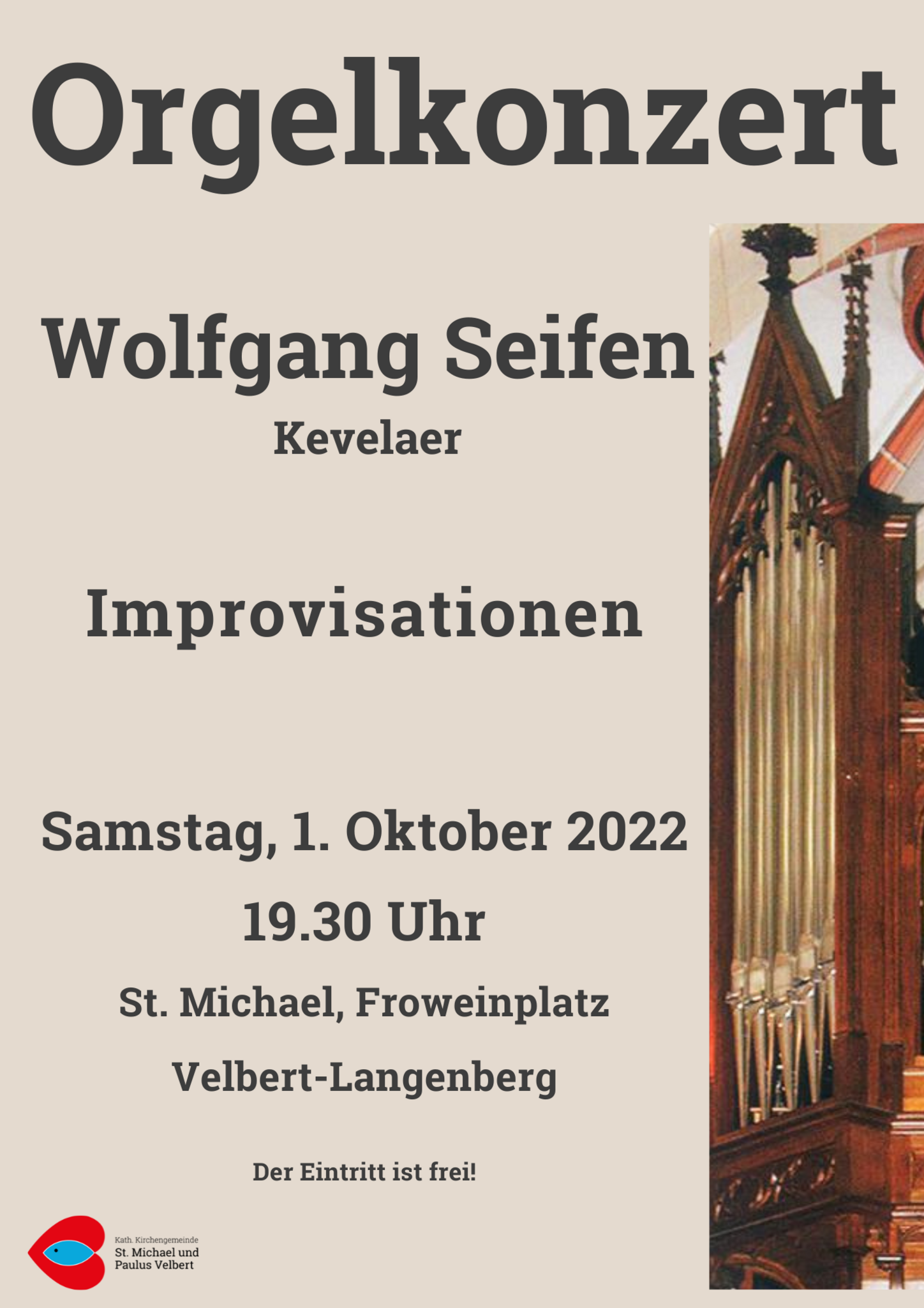 Orgelkonzert St. Michael Prof. Wolfgang Seifen Orgelkonzert Velbert