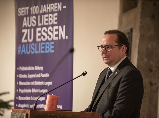 In seinem Grußwort würdigte Oberbürgermeister Thomas Kufen das Engagement der Diakonie in Essen. | Foto: Kirchenkreis Essen/Alexandra Roth