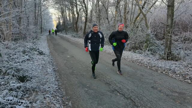Frank Pachura und Kerstin Greb beim Ruhrklippenlauf.