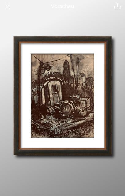 Helmut Lankhorst "Kirmeswagen" datiert 1949 , Gouache auf Zeichenkarton, ca. 60 x 45 cm | Foto: Mülheimer Kunstverein und Kunstförderverein KKRR