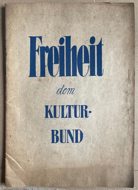Titel der historischen Schrift aus dem Archiv des Mülheimer Kunstvereins KKRR | Foto: Aufbau-Verlag Kulturbund