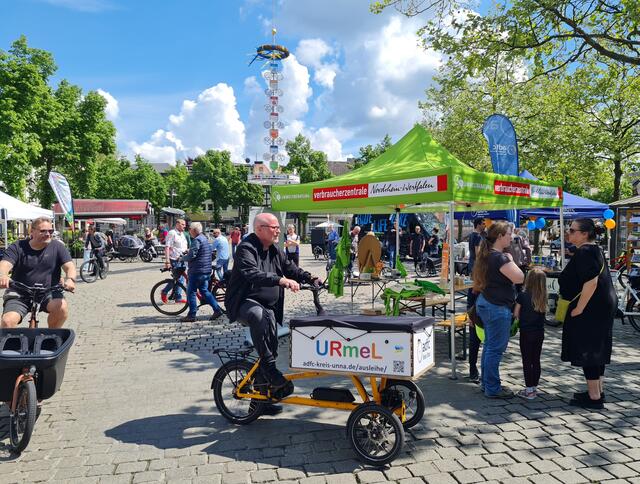 URmel mit E-Antrieb, vom ADFC Kreis Unna, wurde auch gerne gefahren. Er steht ganz-jährig kostenfrei zum Verleih - mit Anmeldung. 