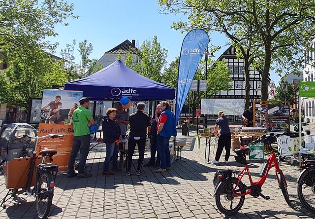 Auch der ADFC aus Unna, Lünen und Kamen und war bei der Cargobike-Roadshow  gut vertreten.