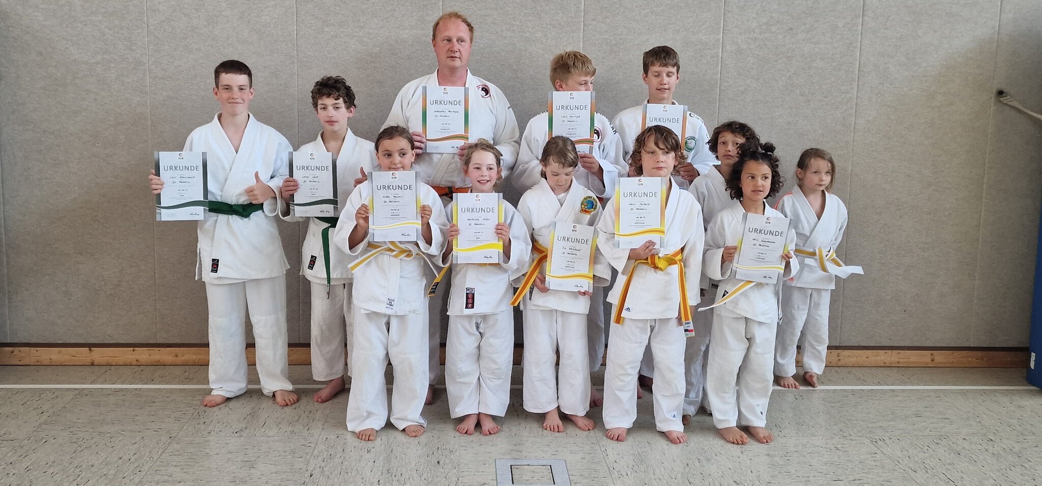 Belt test in the Haldern Judo Club Judoka in the Haldern Judo Club