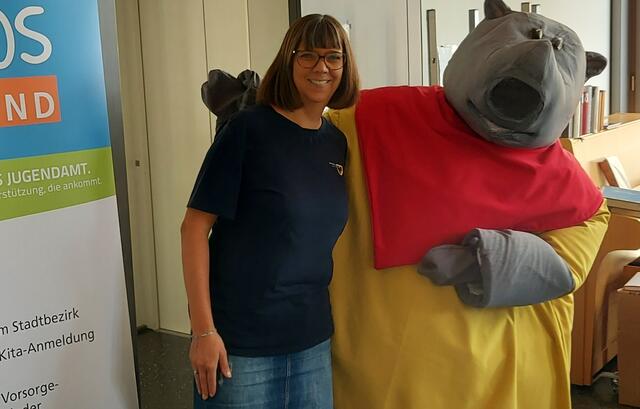 Das Plappermaul machte Halt am Infostand des Familienbüros Brackel.