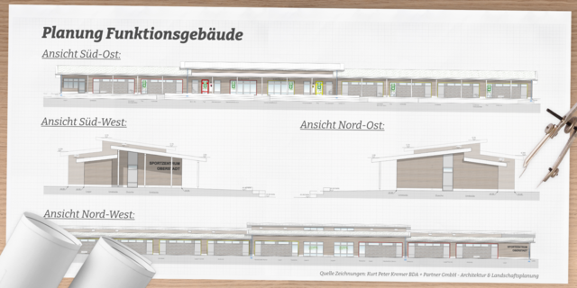 Visualisierungen des Funktionsgebäudes am Sportzentrum Kleve-Oberstadt | Foto: Stadt Kleve