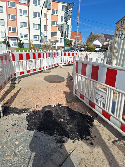Der Teer klebte Stevie in den Pfoten,Rollator blieb stecken