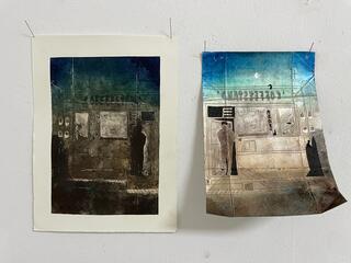 Ergebnis und Druckplatte (hier Tetrapak) | Foto: Mülheimer Kunstverein und Kunstförderverein KKRR