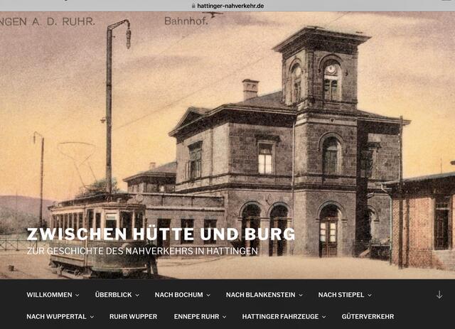 ZWISCHEN HUTTE UND BURG
Zur Geschichte des Straßenbahnverkehrs in Hattingen | Foto: Webseite von Ludwig Schönefeld