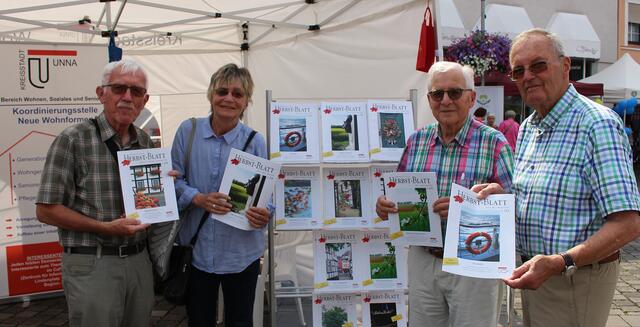 Seniorentag in der Kreisstadt Unna 2024 - Redaktion Herbstblatt: Franz Wiemann, Andrea Irslinger,   Klaus Busse,  Klaus Thorwarth
 | Foto: © Jürgen Thoms  