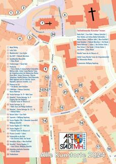 Wegweiser zum Programm und Leitfaden zum Event "ArtAltstadtMH-reloaded"

Die Altstadt von Mülheim an der Ruhr umfasst mehrere historische Straßen, die das charmante und gemütliche Flair der Gegend ausmachen. Zu den bekanntesten Straßen gehören:

Kettwiger Straße: Diese Straße führt durch das Herz der Altstadt und ist bekannt für ihre malerischen Fachwerkhäuser Gastronomie und Geschäfte.
Kirchenhügel: Hier befinden sich u.a. die evangelische Petrikirche und die katholische Kirche St. Mariä Geburt, zwei bedeutende historische Bauwerke.
Hagdorn: Eine weitere zentrale Straße im Quartier.
Bachviertel: Ein malerisches Viertel mit engen Gassen und Gastronomie.
Diese Straßen und Viertel tragen zur einzigartigen Atmosphäre der Altstadt der Ruhrtalstadt bei und sind beliebte Ziele für kulinarische und kulturelle Veranstaltungen. | Foto: Flyer: Designer Klaus Wiesel