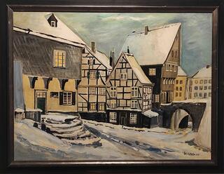 "Altstadt Mülheim / Kirchenhügel" zeitgenössische Malerei von Ursula Vehar | Foto: Mülheimer Kunstverein und Kunstförderverein KKRR
