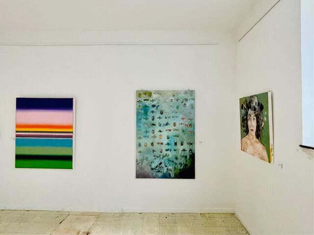 Auswahl der ausgestellten Werke von Sabine Reimann in der Schau "BEGEGNUNGEN OBERHAUSEN" , die noch bis 3. November 2024 in der #RuhrGallery in der Ruhrtalstadt Mülheim zu sehen ist  | Foto: Mülheimer Kunstverein KKRR