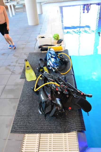 Ausrüstung für die Schnuppertaucher/innen.