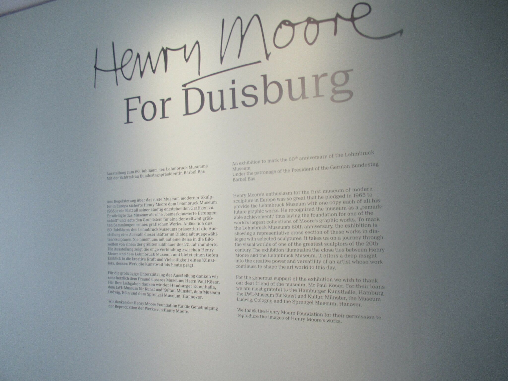 Henry Moore in & for Duisburg Duisburg
