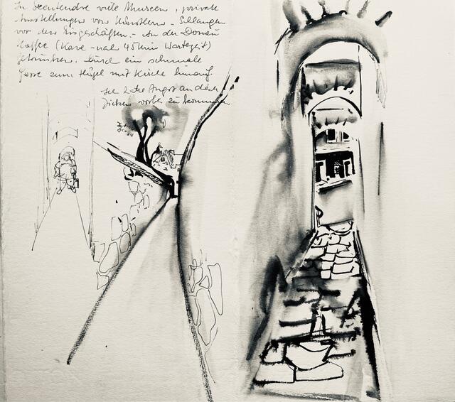 Leporello "Ungarnreise 1982" Edith Polland-Dülfer Blatt 4/12 | Foto: Archiv Mülheimer Kunstverein KKRR