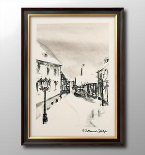 "Dorf" Werkreihe "Ruhrtalstadt Mülheim" von Edith Polland-Dülfer (Sammlung Mülheimer Kunstverein KKRR, Ruhrstr. 3 / Ecke Delle in der VILLA ARTIS | Foto: KKRR