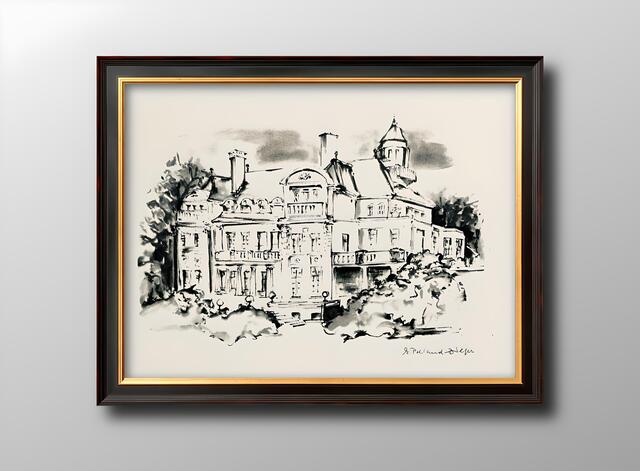 "Villa Gerhard Küchen, Uhlenhorst" Werkreihe "Ruhrtalstadt Mülheim" von Edith Polland-Dülfer (Sammlung Mülheimer Kunstverein KKRR, Ruhrstr. 3 / Ecke Delle in der VILLA ARTIS | Foto: KKRR