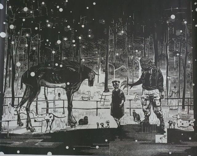 DON'T TALK TO THE NIGHT/IRRLÄUFER
Woodcut by Franca Bartholomäi
Siehe Website Franco Bartholomäi
Slg Merkel &amp; Merkel | Foto: Bronco54, Irena Merkel, Franca Bartholomäi