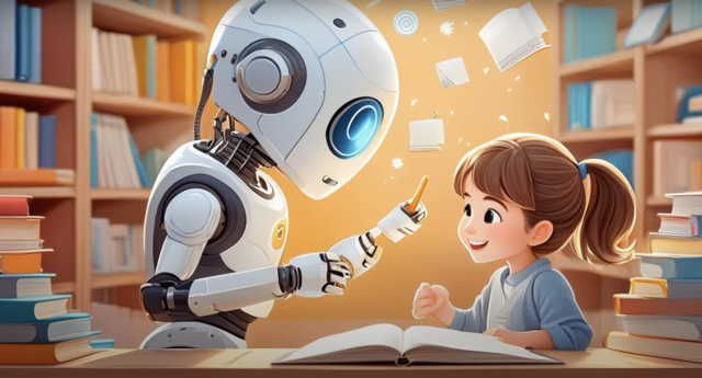 Ausschnitt aus "Unsere Einschulung in 10 Jahren" - Medienscout-AG, Ravensberger Gymnasium Herford (Bild
erstellt mit DALL-E, OpenAI) | Foto: fobizz.com/de