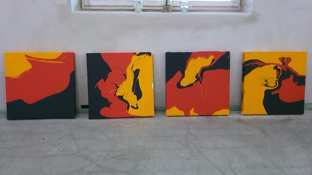 4 x 60x60, Tetrachon schwarz-rot-gold..Finis Germaniae
by BRONC054
Acryl/Slg Irena Maria Merkel | Foto: Bronco54, Merkel Coll.,Irena Merkel