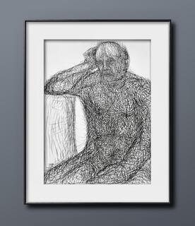 Ilse Otten (1929-2010) aus der Werkreihe "Männerportraits"
Tusche auf Zeichenkarton  118 x 84 cm
- Ruhrpreisträgerin 2002 | Foto: MMKM - Museum Moderne Kunst Mülheim