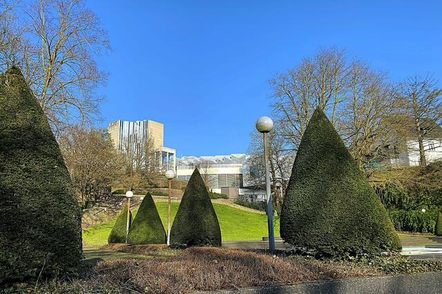 Das pseudobarocke Parterre von Karl Brikigt (1975) im unteren Teil des Abteigartens. | Foto: ©Margot Klütsch