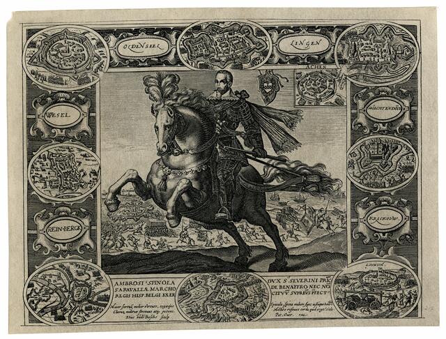Der spanische General Ambrosio Spinola hoch zu Ross, Bild mit freundlicher Genehmigung Digitale Sammlungen Museum Kurhaus Kleve, Sammlung Robert Angerhausen, Kleve, Deutschland