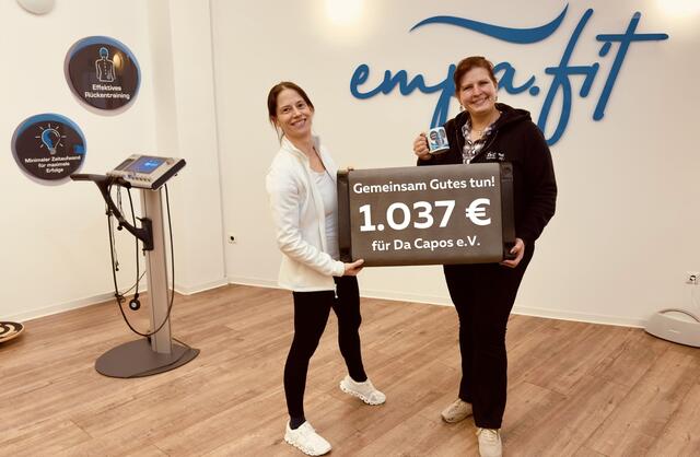 empa.fit spendet 1.037 Euro an DaCapos Projektschmiede. Foto: Da Capos